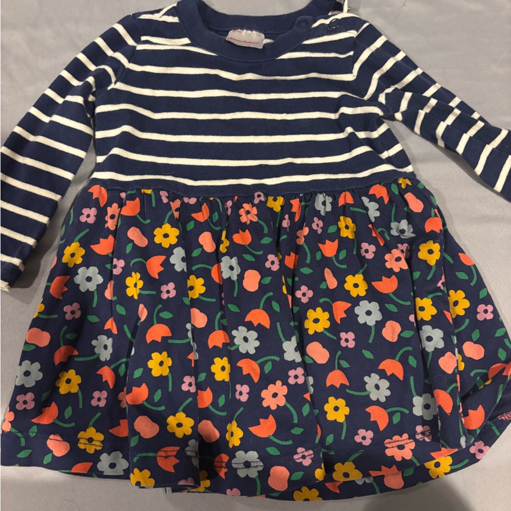 Hanna Andersson dress - darling stripes and floral print